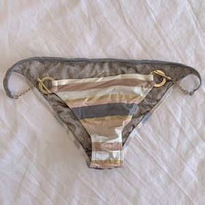 VICTORIA’S SECRET Metallic Striped Bikini Bottoms